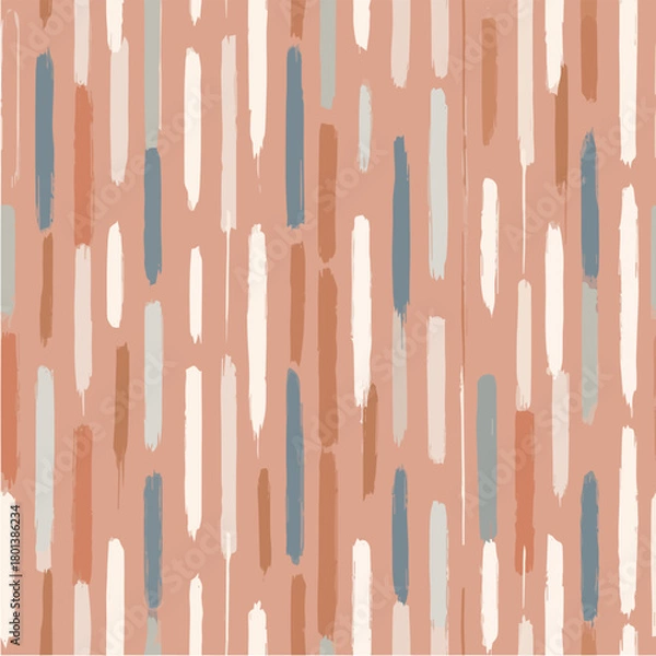 Fototapeta Seamless pattern of bohemian style vertical brushstrokes