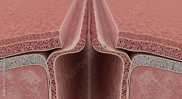Obraz Illustration of a Neural Tube Defect, Spina Bifida.
