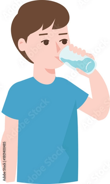 Fototapeta Young Boy Drinking Water