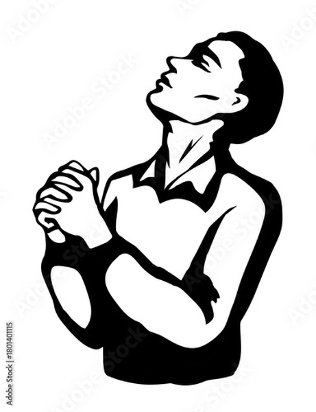 Obraz Vector image of the praying person