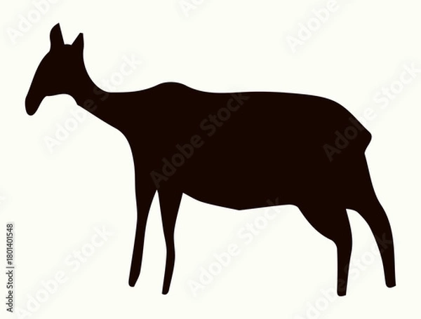 Obraz Primitive rock painting. Vector drawing