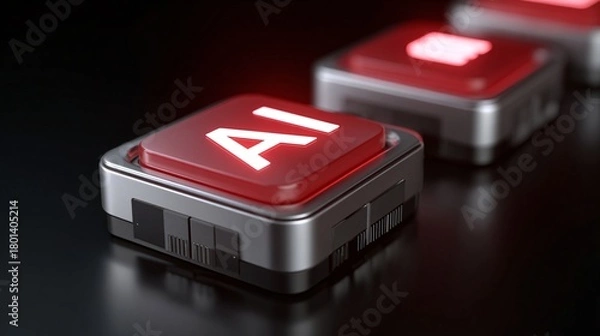 Obraz AI scanning suspicious financial activities, fraud prevention icons, neon red alerts,