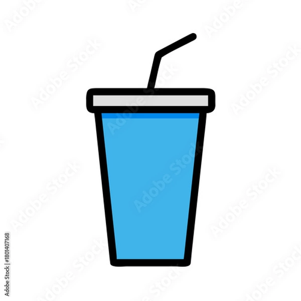 Fototapeta a flat icon of vector clip art soft drink cup for web and graphic design