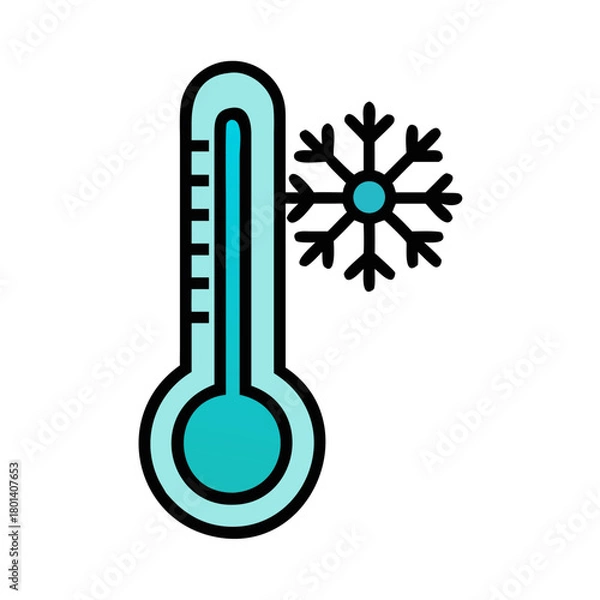 Fototapeta a flat icon of vector clip art thermometer cold for web and graphic design