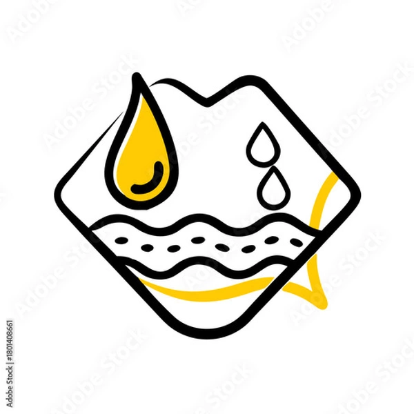 Fototapeta a flat icon of waterproof label filled icon for web and graphic design