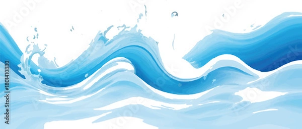 Fototapeta Dynamic blue water waves flowing and splashing ideal for backgrounds and graphic elements