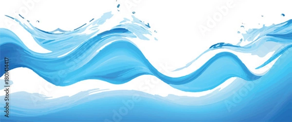 Fototapeta Abstract blue water wave background fresh and dynamic design element perfect for summer themes and aquatic concepts