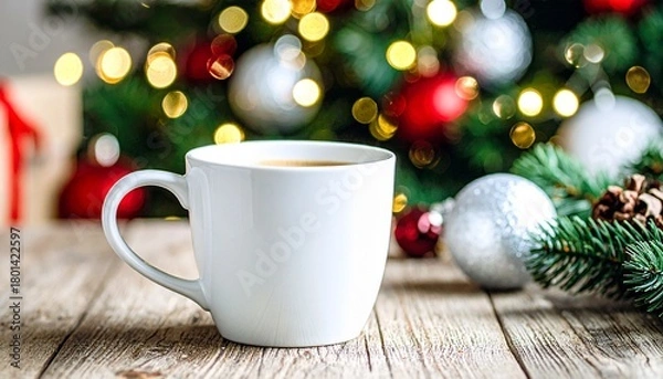 Obraz Coffee Mug in a Christmas Setting