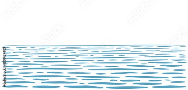 Obraz Doodle ocean background with horizon