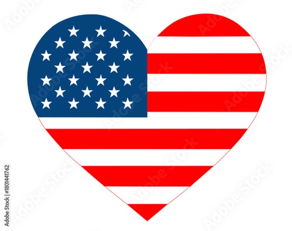 Obraz american flag heart