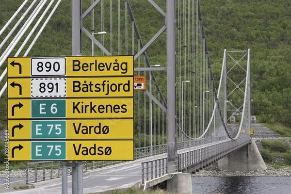 Obraz Bridge with traffic signs