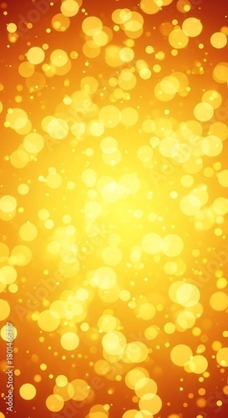 Fototapeta Golden Bokeh Burst - A Radiant Abstract Background.