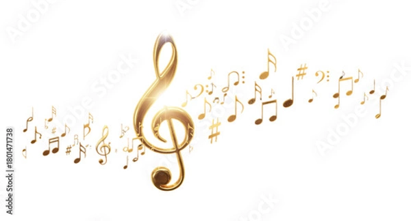 Obraz golden treble clef