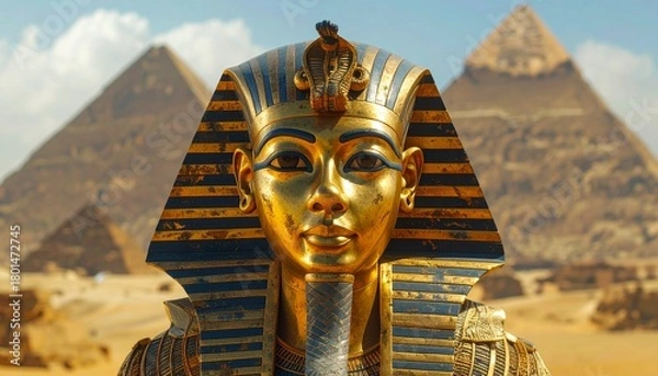 Fototapeta Goldene Maske des Tutanchamun – Ägyptisches Artefakt