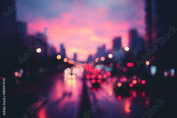 Obraz City Lights at Dusk