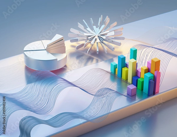 Fototapeta Abstract Dynamic Data Visualization and Infographic Concept