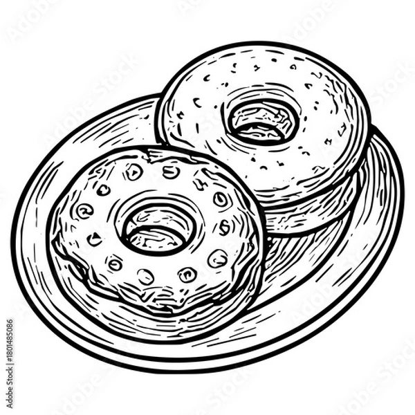 Fototapeta Plate of donuts