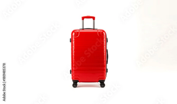 Obraz red suitcase isolated on white