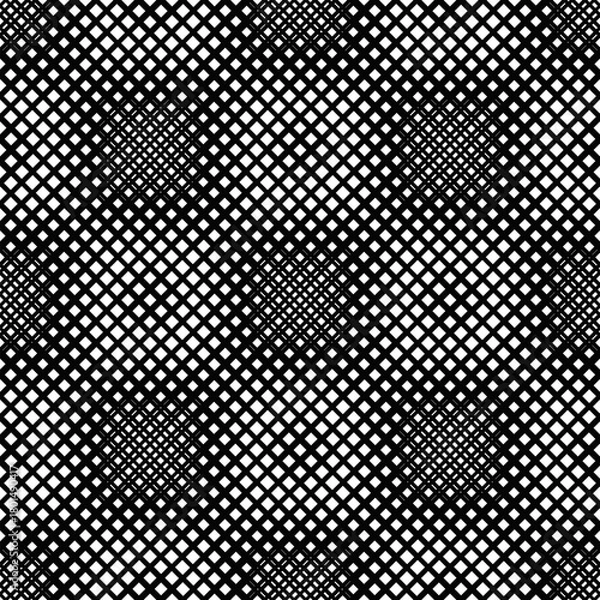 Fototapeta Seamless black and white geometrical square pattern background - abstract vector graphic design