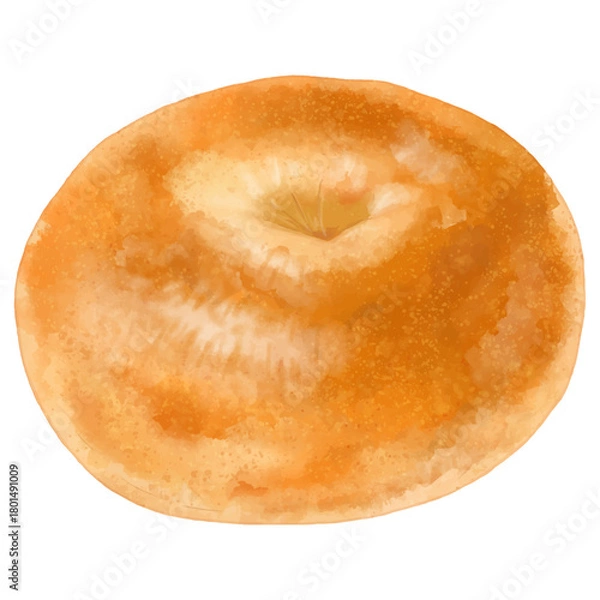 Obraz リアルなベーグル1個(プレーン茶色)