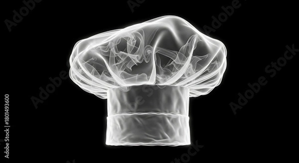 Obraz Smoke Shaped as a Chef Hat on Black Background