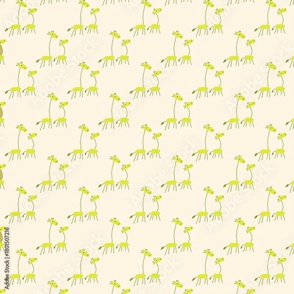 Fototapeta  Cute Hand-Drawn Giraffe Pattern
