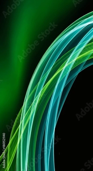 Obraz Aurora Borealis Green–Cyan Lightwave Glow Background 8