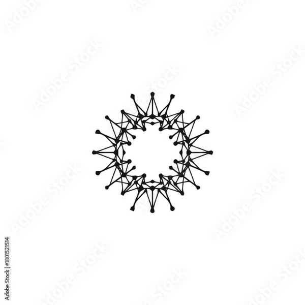 Obraz Abstract geometric black and white circular pattern design.
