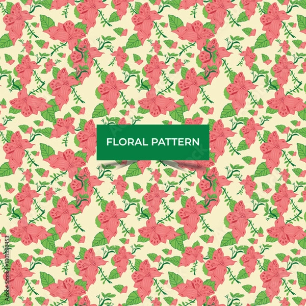 Fototapeta Beautiful flower floral seamless pattern leaves, floral bouquets, flower compositions. Notebook covers pattern illustration.