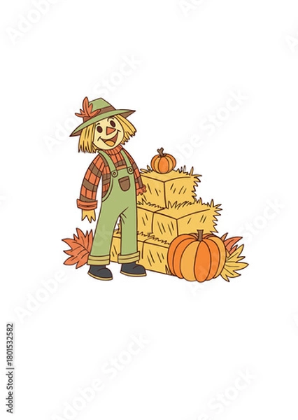 Fototapeta halloween pumpkin with witch