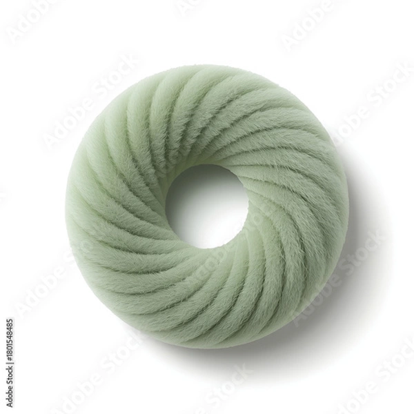 Obraz Soft green fuzzy torus with delicate fibers, smooth circular symmetry.