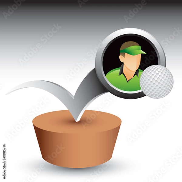 Obraz Golfer and ball bouncing