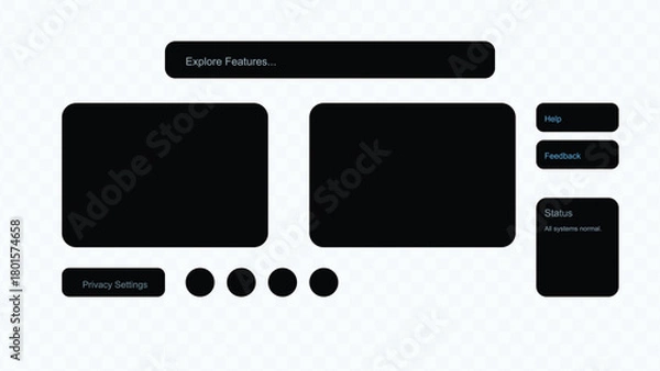 Obraz Dashboard admin panel ui design template with analytics components