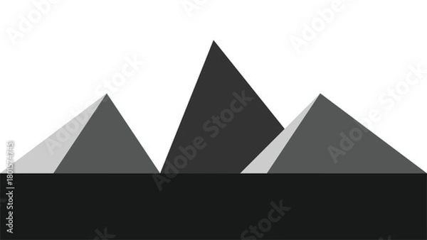 Fototapeta Simple Pyramids on White Background for Architectural Illustration