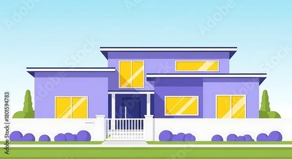 Fototapeta Modern house vector illustration design for real estate property and home architecture style
