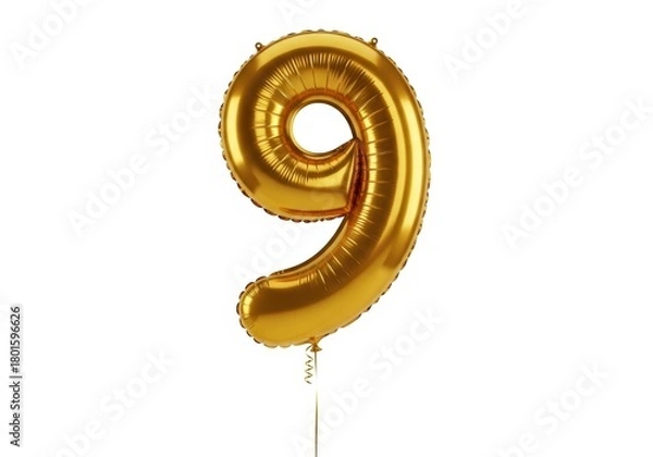 Fototapeta Numero Balão Dourado para Composição