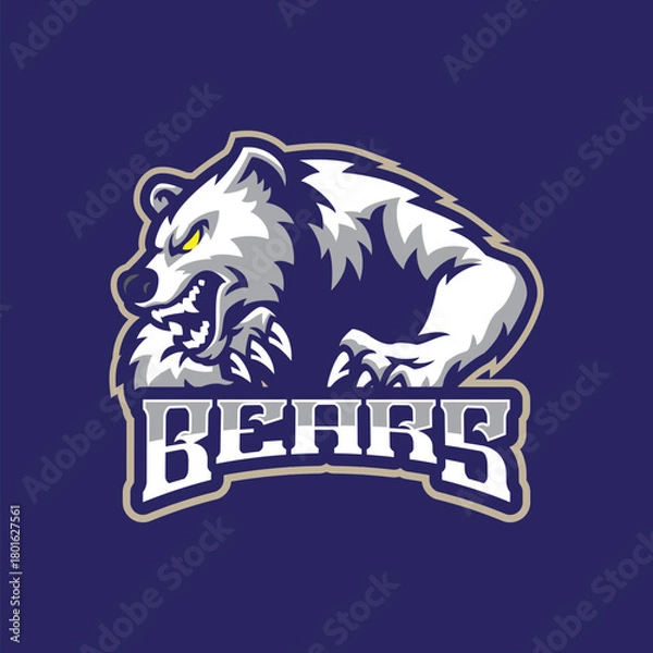Obraz Bears mascot logo design vector. Angry bears illustration for sport and esport team.