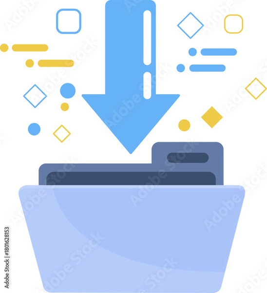 Obraz Download to Folder - Data Transfer and File Management Concept