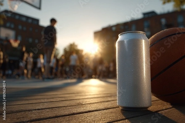 Obraz energy drink beer metallic can mockup