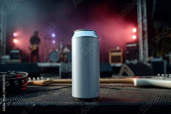 Obraz energy drink beer metallic can mockup