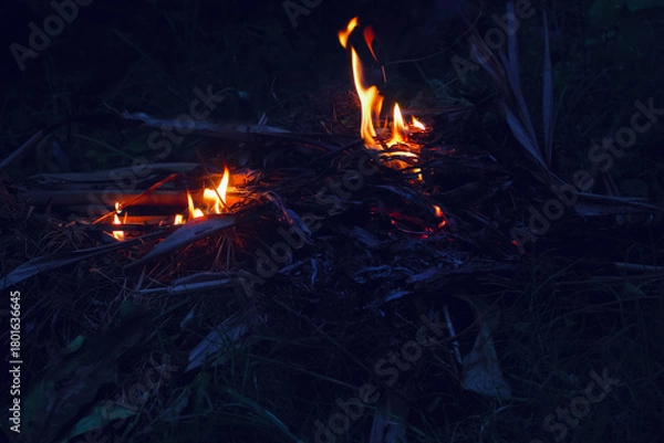 Obraz burning candles on a black background