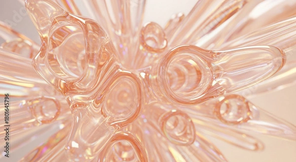 Obraz Abstract organic forms with flowing lines and iridescent light create a stunning, dreamy aesthetic for modern design projects