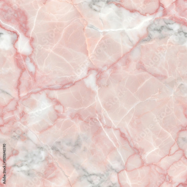 Fototapeta Luxurious pink marble surface with elegant white veins, perfect for sophisticated interior design and high-end product backdrops.