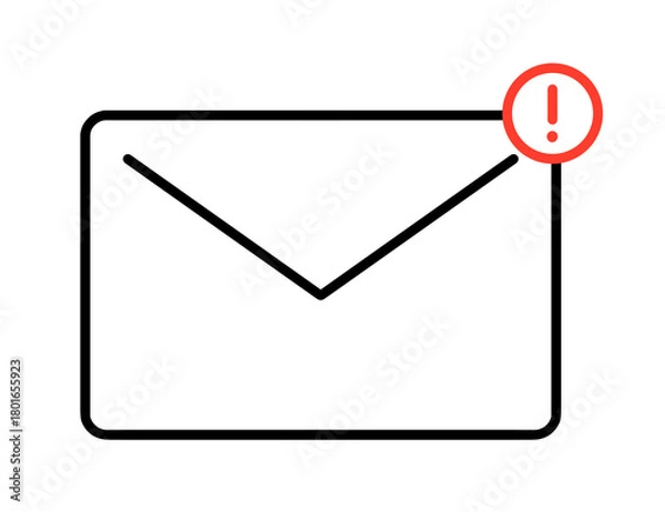 Obraz びっくりマーク付きのメールアイコン