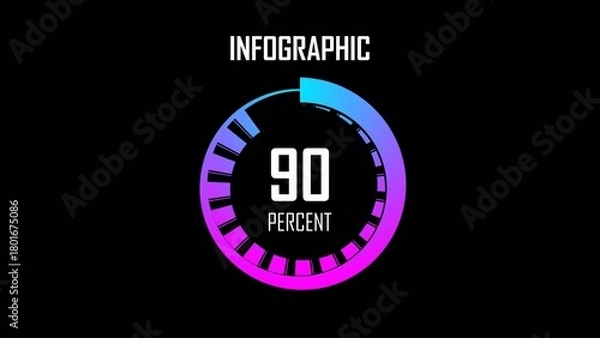 Obraz Modern Gradient Circular Progress Infographic
