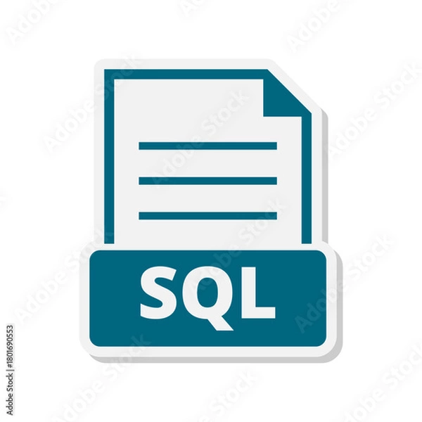 Fototapeta SQL web flat icon isolated on transparent background