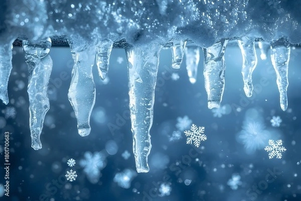 Fototapeta Winter Icicle Snowflake Design.