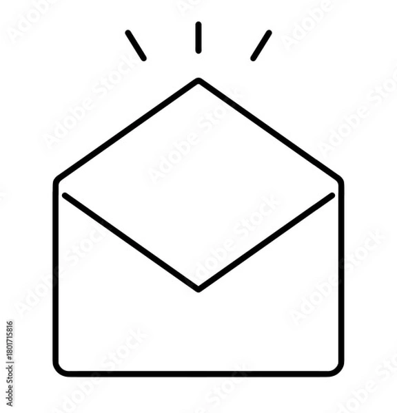 Fototapeta シンプルな開封したメールアイコン