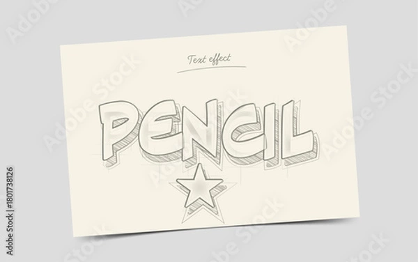 Fototapeta Hand Drawing Pencil Style Text Effect Editable
