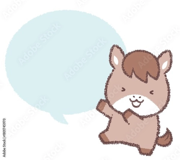 Obraz 踊るウマと吹き出し